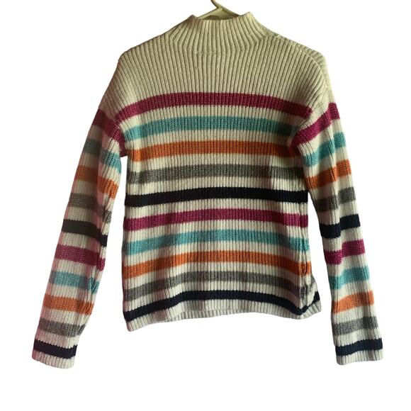 St. John’s bay womens XS striped ribbed mock neck sweater - Picture 7 of 7